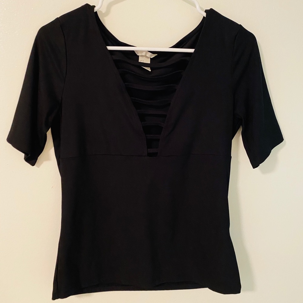 Black H&M mid-arm sleeves M size blouse